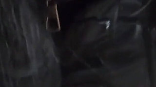 Cum Play on My New Long Black Shiny and Puffy Jacket so My Impotent Husband Can Lick