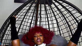 Hot ebony girl indulges in a wild solo masturbation and pleases her pussy with her dildo and vibrator until she squirts like a fountain