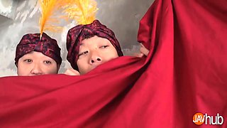 Horny Asian Mori Hoshizora's Pirate Cosplay Gangbang