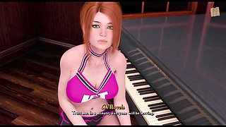 First-time redhead with big tits in a visual novel adventure