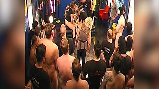 Ggg Live Gangbang Blonde Slut Fucked Hard by Massive Crowd of Men