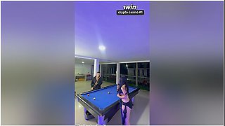 College Girl Gets Fucked After A Game Of Pool While Her Boyfriend Is Away - Tetas Grandes