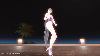[mmd] Le Sserafim - Smart Eve Sexy Striptease Star Blade Hentai Uncensored 4K 60fps