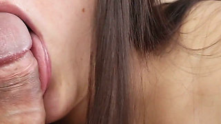 Diana Worships Cock Vacuuming Cock & Licking Frenulum