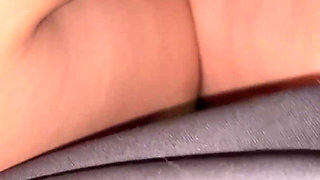 A Strange Pervert Slides His Cock Onto the Shoulder of a Big-assed Woman.