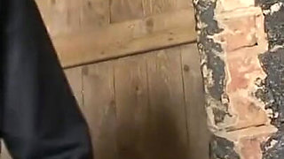 Dominating dildo play and whipping