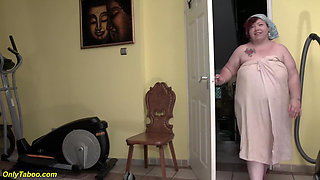 Extreme fat Stepmom rough fucked by stepson