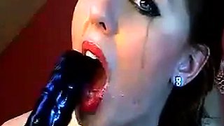Big Dildo Blowjob by Aurelie on Webcam