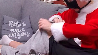 Naughty Girl Gets Spanked, Punished, and Face-fucked by Santa Claus for Masturbating on Christmas Day!