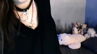 Webcam Girl Plays with Dildo Deep in Her Throat