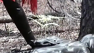 Latex Fetish Play with Rubber Doll