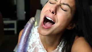 Stacked brunette goes solo toys and masturbation