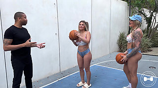 Busty Cheating Pawgs Fuck BBC Coach on Basketball Court