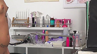 Physical examination of young stepmom in freaky doctor's office