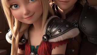 Astrid Hofferson and Hiccup First sex video How to train your Dragon animation