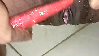 Session 08, Desi Indian Wife Carrot Fingering Her Wet Pussy in Bathroom,husband Watches Horny & Encourages,real Couple Fantasy