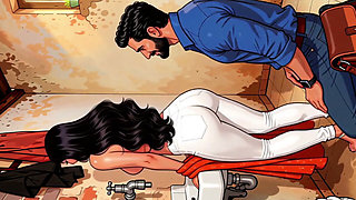 Indian Woman Secret Sex with Plumber Bathroom Cartoon Ai