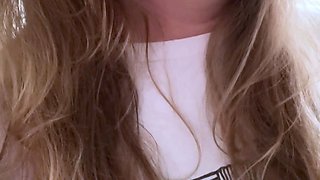 Amateur blond girl with big boobs getting fucked