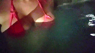 Artemisia Love flashing her juicy big tits underwater for you wearing a sexy bikini
