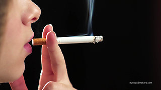 Ultra HD Russian Beauty Smoking Cigarette Seaside