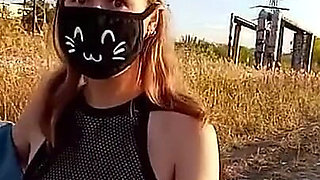 Walking in front of the factory and candle my pussy