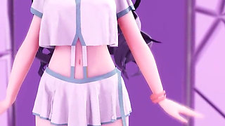 [mmd] Phut Hon College Girl Uniform; Black Stockings; Jiggling Breasts
