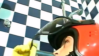 Two bikers having fun