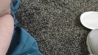 Mistress Fucks Her Slave Husband in the Ass with Her Feet and Rubs Her Juicy Pussy in Excitement