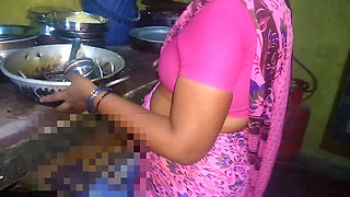 Indian Hot Housewife Romance Hasband in Kitchen