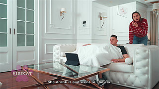 Oops... Cum Inside Wife's adult babe!? Husband Fucks Two Step Sis in Share Bed - Audrey Reid X MrCat
