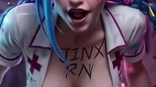 Jinx Nude Oiled Compilation Different Outfits and Poses Arcane Hentai