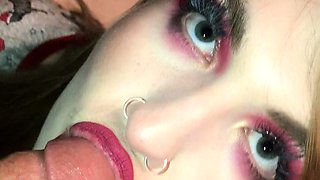 Hot cumming after POV big cock sucking