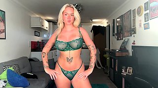 Bikini try on, hot blonde, big tits blonde