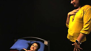 Horny hostel CFNM babes giving tugjob