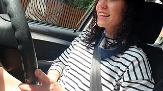 Playing with my pussy while driving - Public Car Webcam Solo
