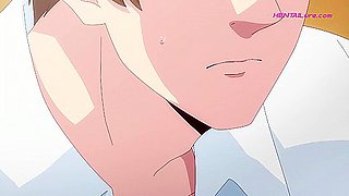 Kaji fucks Fukami raw on the hotel bed after the shower ◌ Gay Hentai Anime