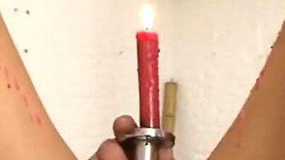 Humiliates hanging out wax play