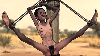 African Savanna Bondage - Scared Horny Ebony with Tight Wet Pussy