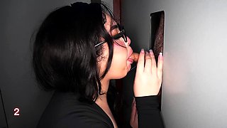 Busty Brooke Wyldes goes black in an interracial glory hole