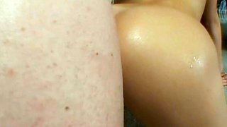 Cute young lady tastes two cocks