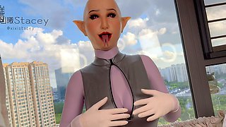 Mistress Danica latex solo masturbation