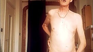 naked and crossdressing in bedroom