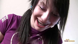 Busty Brunette College Girl Craving His Warm Cum