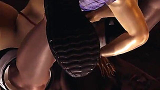 My Black Boyfriend Fucked Me in Pussy and Cum in Mouth at Night Backyard. 3D Animation