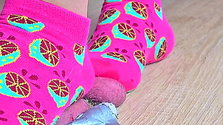 Boots and Cute Pink Socks CBT Cock Trampling on Cockbox, Amateur Femdom Jozi Trample