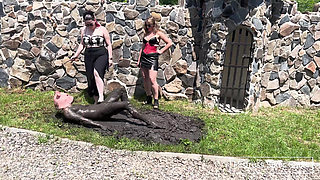 Humiliation with a Dirty Pig in the Mud