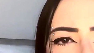 Skinny Girl Shoving Big Toy Cock in Her Pussy