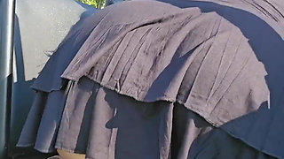 Redhead Fucks Dildo in Ass and Pussy and Grinds Boot and Squirts