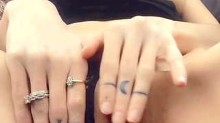 sexy milf playing with her shaved juicy pussy