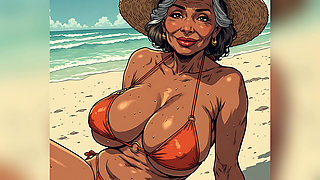 Beautiful Beach Women Comic Art